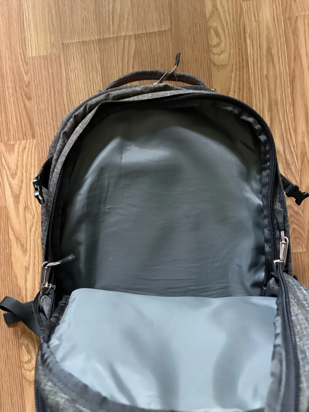 The North Face surge Gray & Black Backpack with Multiple Pockets